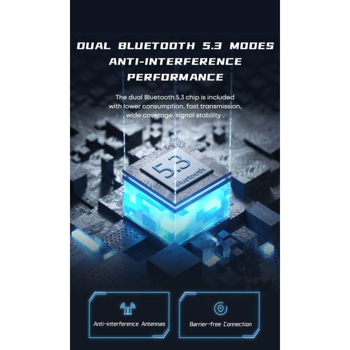 Langsdom TG12-B czarne – słuchawki Bluetooth 5.3, 30h