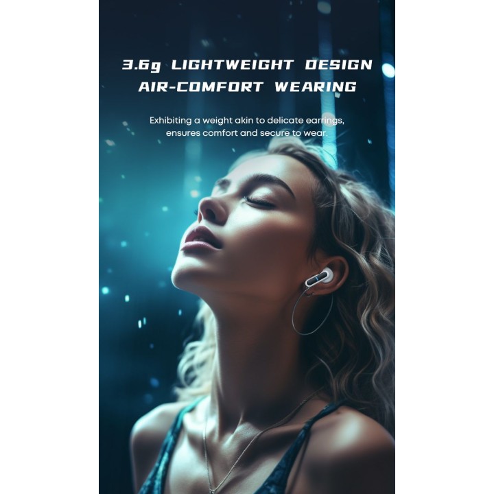 Langsdom TG12-B białe – słuchawki Bluetooth 5.3, 30h
