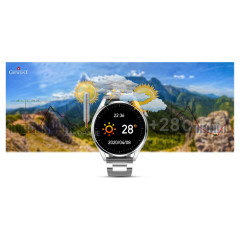Smartwatch Giewont GW450-5 Srebrny + Pasek Czarny Skórzany
