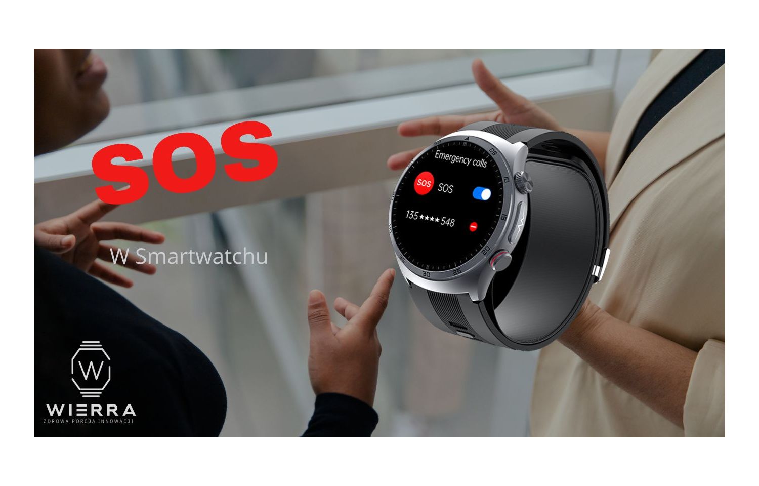 Funkcja SOS w Smartwatchu Wierra BioSense Elite