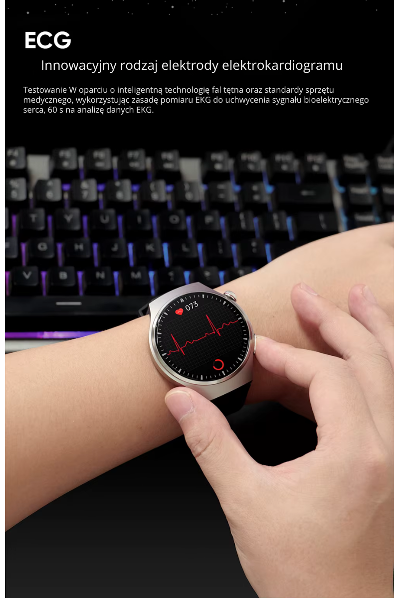 EKG w smartwatchu Wierra GlukoSystem GTR1