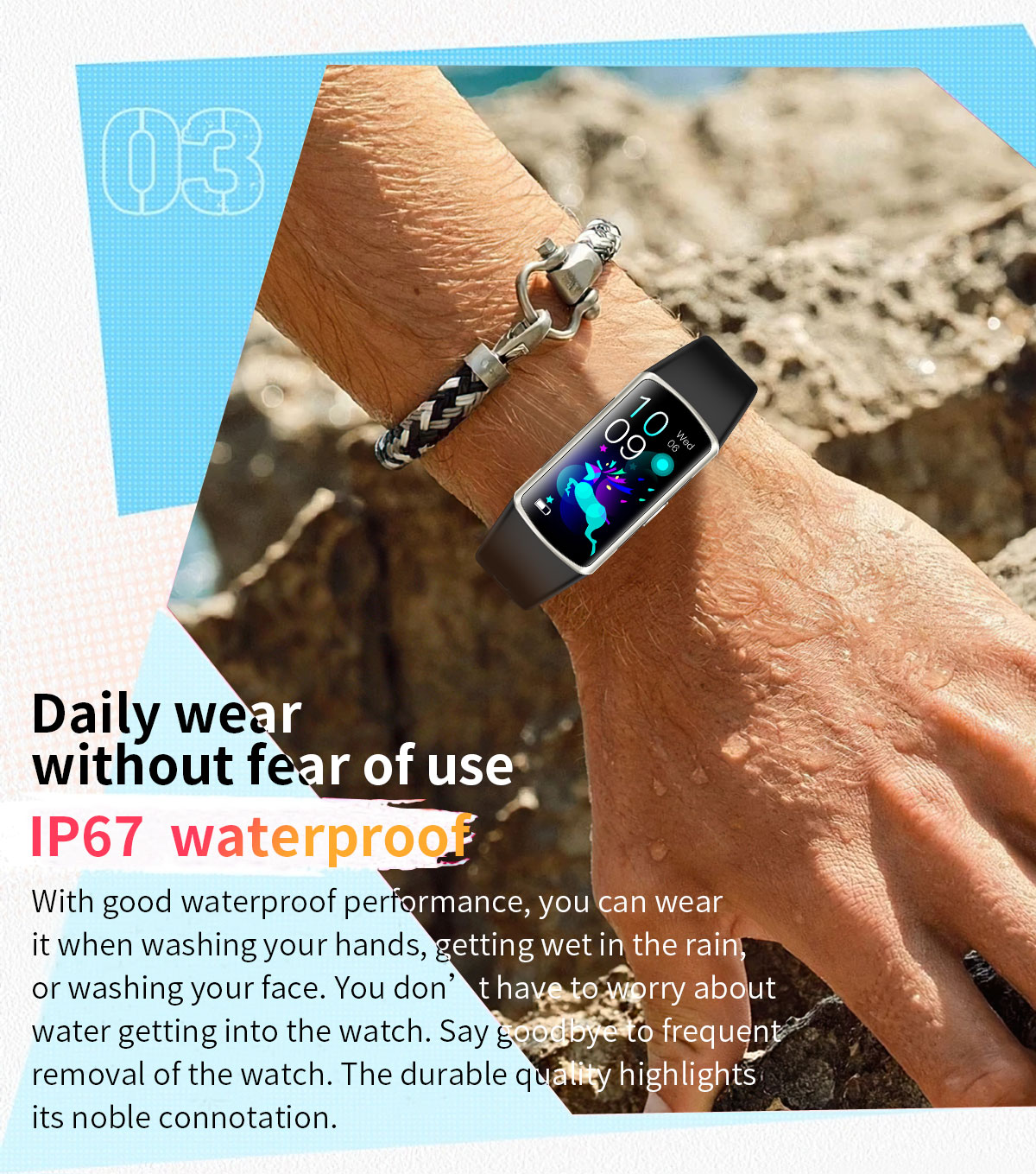 Wierra Smartband H28 Black – smartband w użyciu, zdjęcie produktu