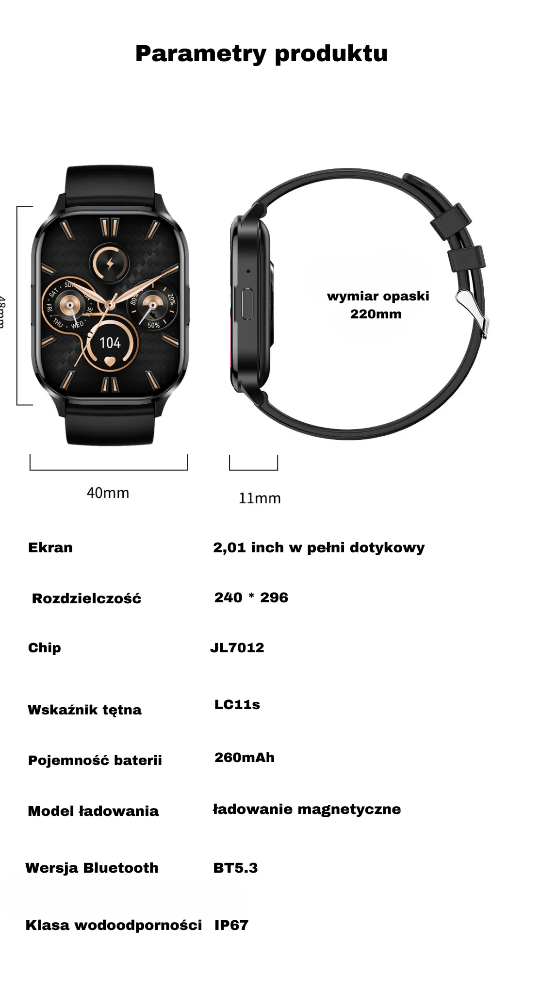 Parametry produktu Smartwatch HK 21