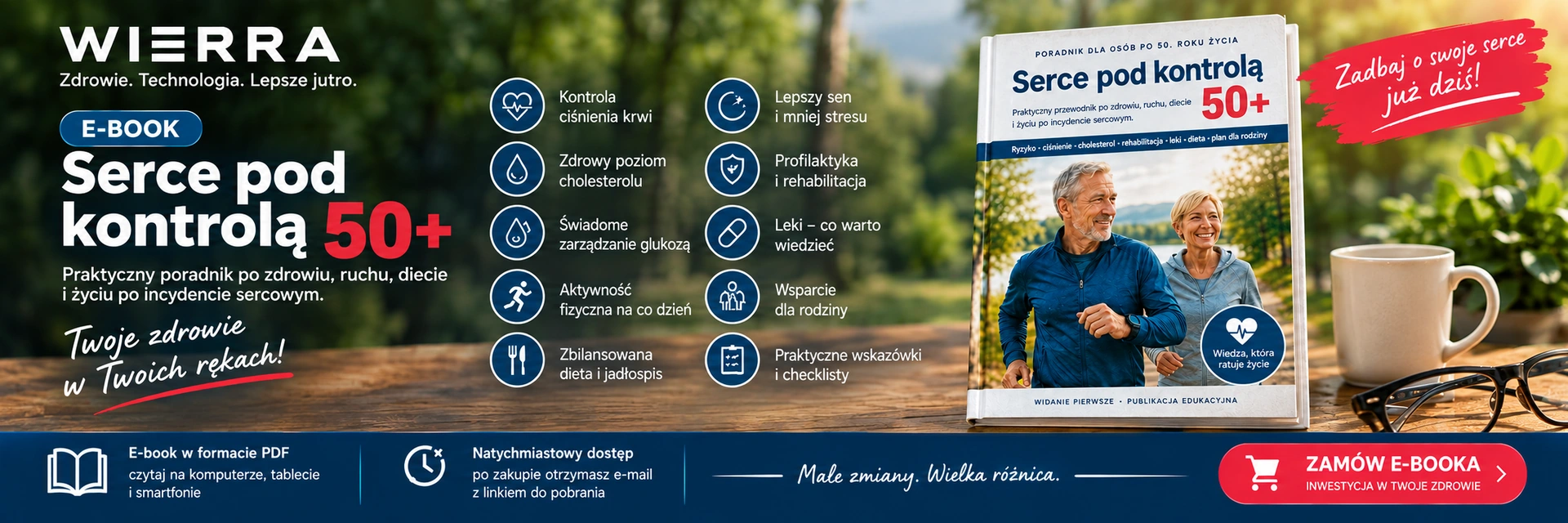 E-book „Serce pod kontrolą 50+” — praktyczny poradnik po zdrowiu, ruchu i diecie